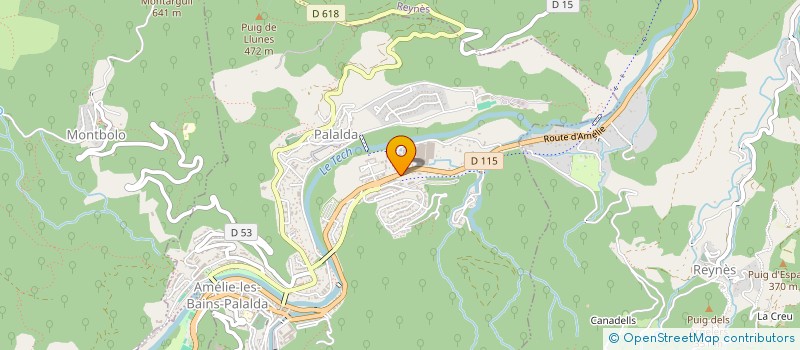 localisation de l'entreprise LES COULEURS DE LA VIE MC  AMELIE-LES-BAINS-PALALDA