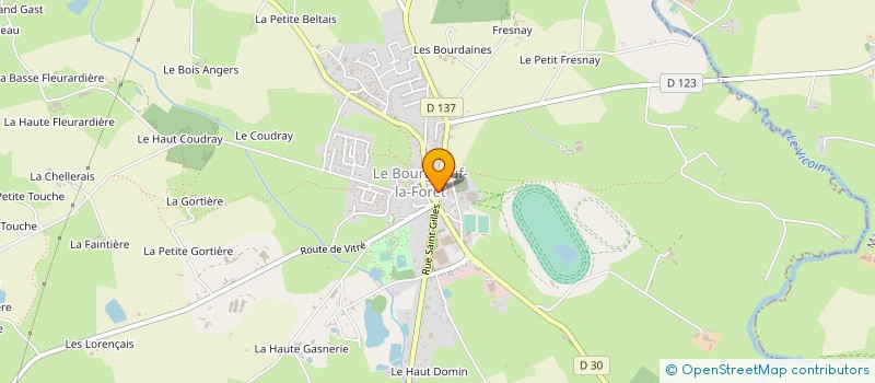 localisation de l'entreprise LES COULEURS DU VENT  LE BOURGNEUF-LA-FORET