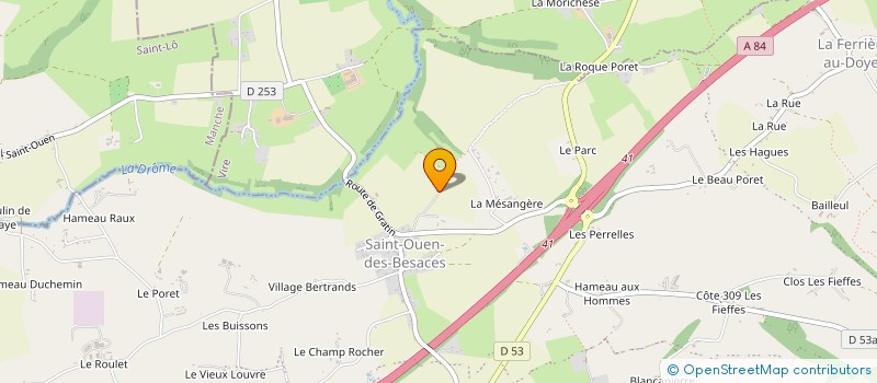 localisation de l'entreprise LES COURANTS DE LA B'SACES  SOULEUVRE EN BOCAGE