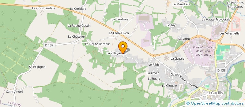 localisation de l'entreprise LES COUREURS DE L'AFF.  LA GACILLY