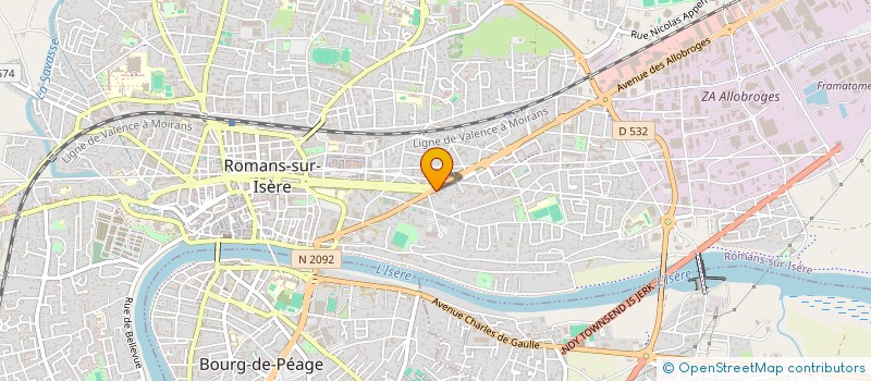 localisation de l'entreprise LES COURTIERS DE L'AUTOMOBILE  ROMANS-SUR-ISERE