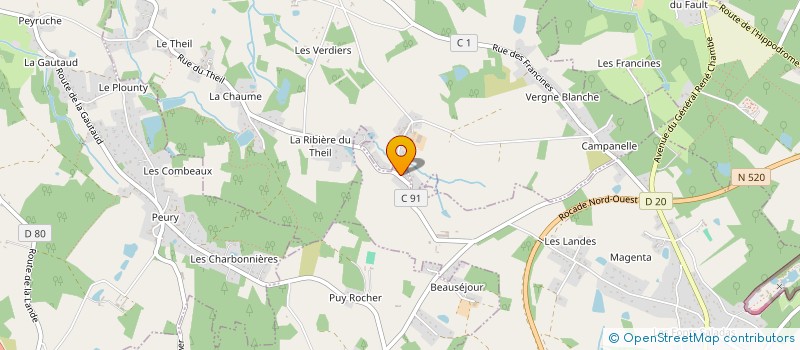 localisation de l'entreprise LES COUSSADES à LIMOGES