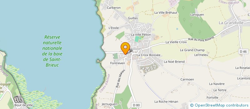 localisation de l'entreprise LES COUVERTURES DE L'OUEST à HILLION