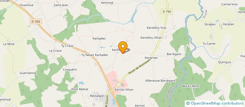 localisation de l'entreprise LES COUVERTURES DE PIERRE  LE FAOUET