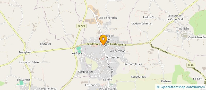 localisation de l'entreprise LES COUVERTURES DU CHATEAU  PLOUZEVEDE