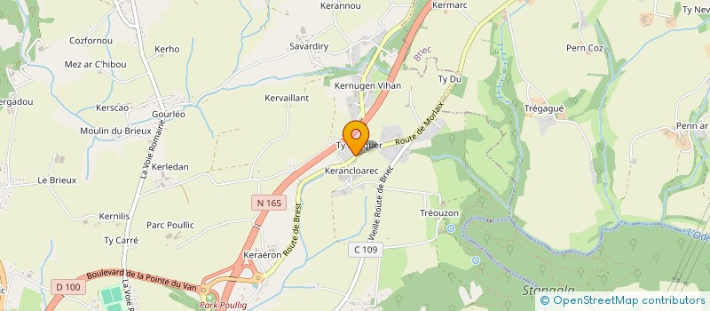 localisation de l'entreprise LES COUVREURS DE BRETAGNE  QUIMPER