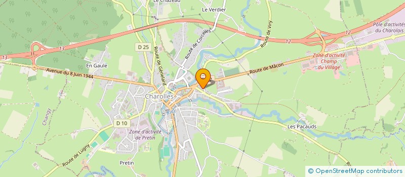 localisation de l'entreprise LES COUVREURS ZINGUEURS DU CHAROLLAIS  CHAROLLES