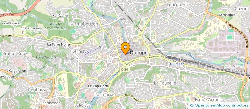 localisation de l'entreprise LES CREPES DOREES  QUIMPER