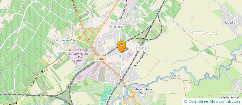 localisation de l'entreprise LES CREUSOTTES  CORPEAU