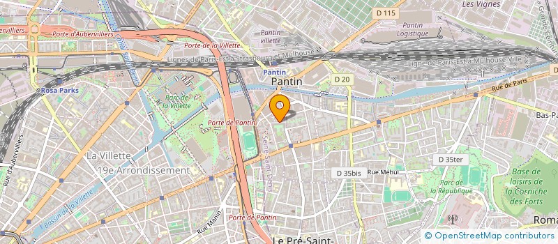 localisation de l'entreprise LES CREVETTES  PANTIN