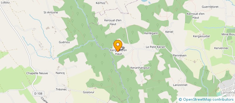 localisation de l'entreprise LES CRINIERES DE L'OUEST  LANVENEGEN