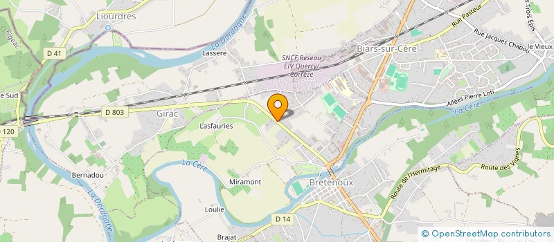 localisation de l'entreprise LES CROQUETTES DU COEUR 46  BRETENOUX