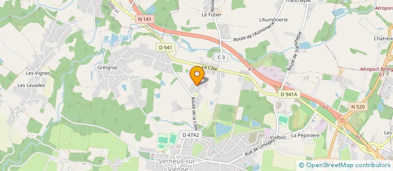 localisation de l'entreprise LES CROQUEURS DE POMMES DE L'OUEST LIMOUSIN à VERNEUIL-SUR-VIENNE