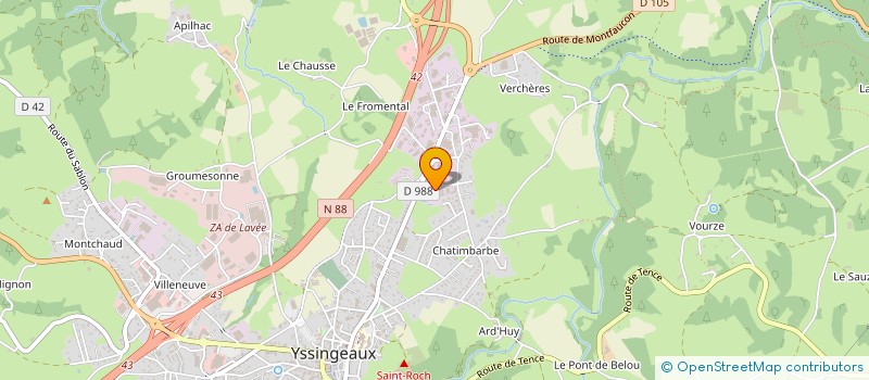 localisation de l'entreprise LES CUISINES YSSINGELAISES à YSSINGEAUX