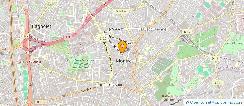 localisation de l'entreprise LES CURIOSITES ATELIERS CREATIFS  MONTREUIL
