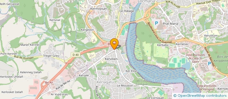 localisation de l'entreprise LES DELICES DE L'ODET à QUIMPER