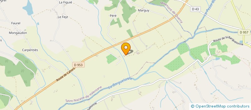 localisation de l'entreprise LES DELICES DE NOS TERROIRS LA CHEVRERIE BAULOISE  SAINT-NAZAIRE-DE-VALENTANE