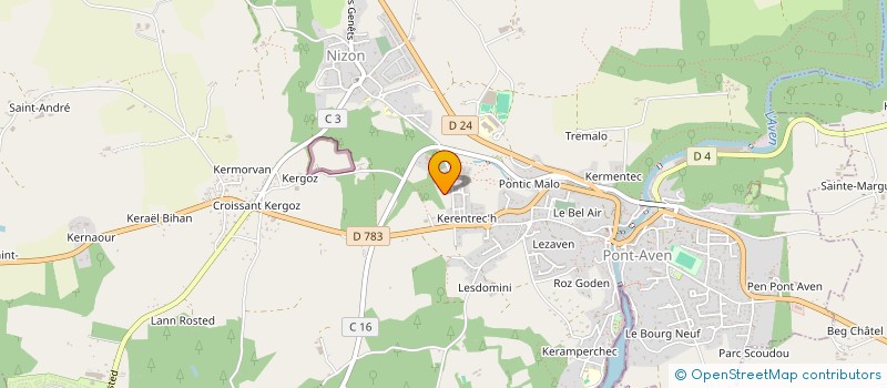 localisation de l'entreprise LES DELICES LE BOURHIS  PONT-AVEN