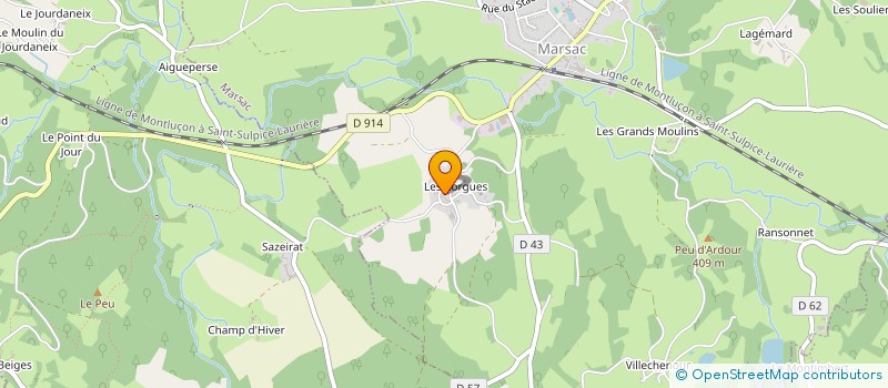 localisation de l'entreprise LES DEMONTES PNEUS à MARSAC