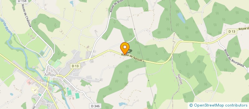 localisation de l'entreprise LES DESTRIERS DU DOMAINE D'AMOU à AMOU
