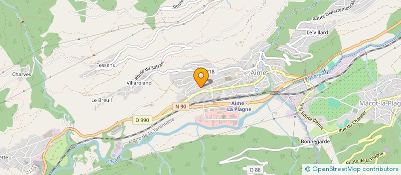 localisation de l'entreprise LES DEUX AS  AIME-LA-PLAGNE