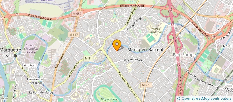 localisation de l'entreprise LES DEUX COLOMBES à MARCQ-EN-BARŒUL