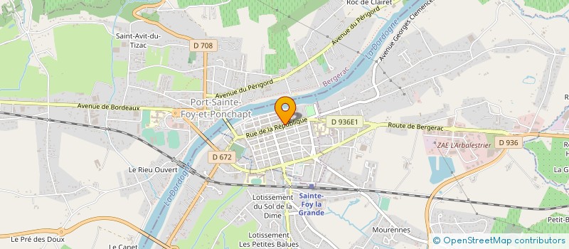 localisation de l'entreprise LES DEUX RIVES DE LA DORDOGNE à SAINTE-FOY-LA-GRANDE
