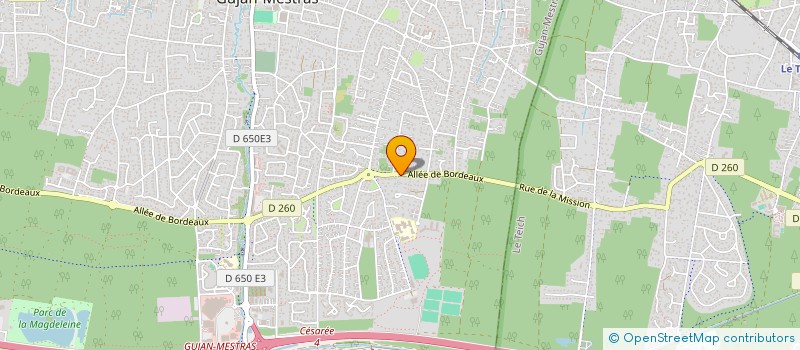 localisation de l'entreprise LES DEUX RUISSEAUX à GUJAN-MESTRAS