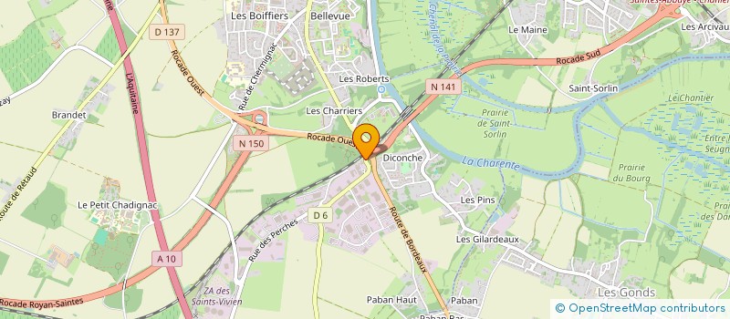 localisation de l'entreprise LES DIABLES  BLEUS  SAINTES