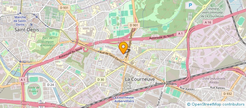 localisation de l'entreprise LES DIAGNOSTICS QUARTZ à LA COURNEUVE