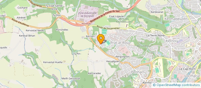 localisation de l'entreprise LES DRAGONS DU TAO  QUIMPER