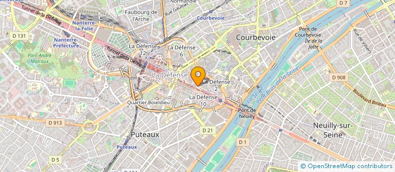 localisation de l'entreprise LES DUNES DE LA DEFENSE à COURBEVOIE