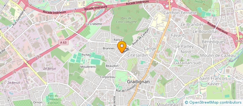 localisation de l'entreprise LES DUNES J.N.C.  GRADIGNAN