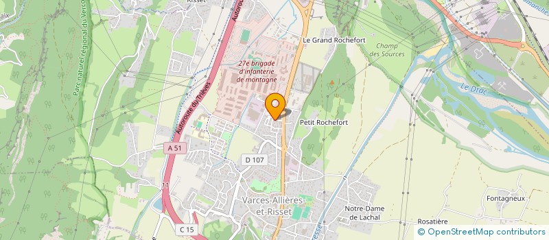 localisation de l'entreprise LES EAUX CLAIRES FOOTBALL CLUB  VARCES-ALLIERES-ET-RISSET