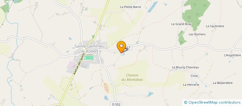 localisation de l'entreprise LES EAUX DU MOULIN  SAINTE-GEMMES-LE-ROBERT