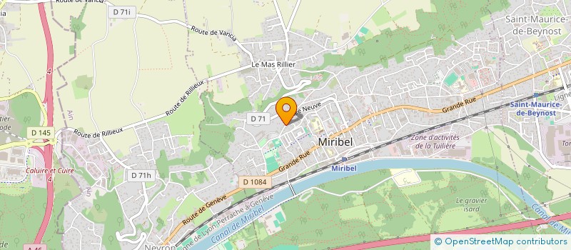 localisation de l'entreprise LES EAUX VIVES à MIRIBEL