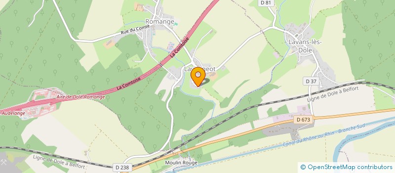 localisation de l'entreprise LES EAUX VIVES  LAVANGEOT