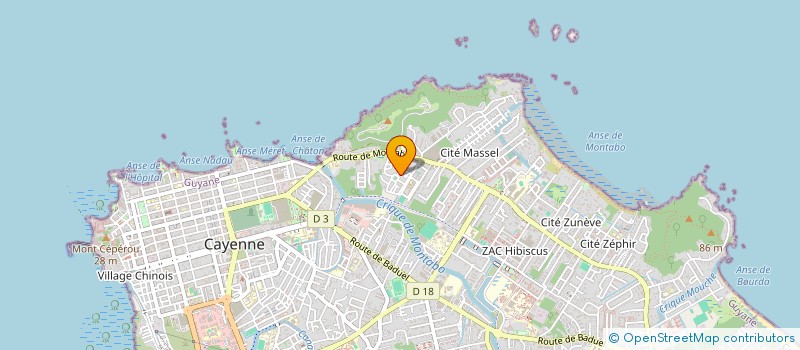 localisation de l'entreprise LES EAUX VIVES DE GUYANE  CAYENNE