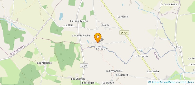 localisation de l'entreprise LES EBENISTES DE LA TOUCHE à MARCILLE-RAOUL