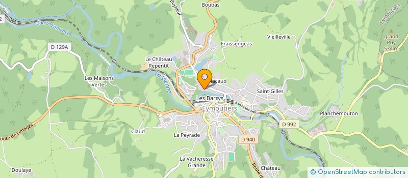localisation de l'entreprise LES ECRITS D'AOUT EYMOUTIERS à EYMOUTIERS