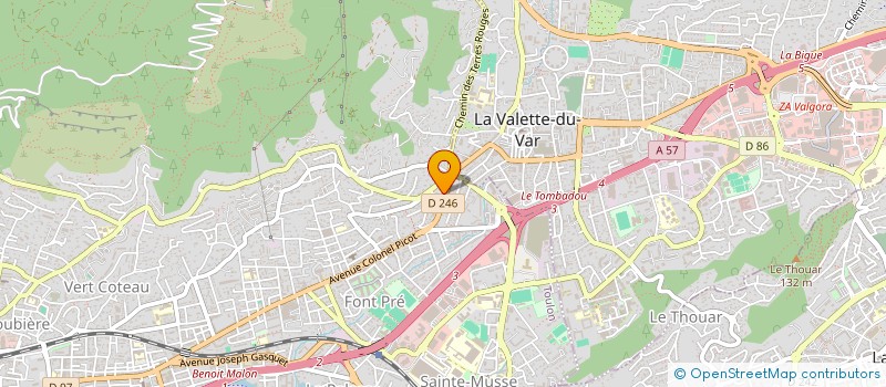 localisation de l'entreprise LES ECURIES DE JACARELS.  TOULON