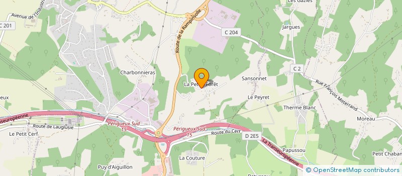 localisation de l'entreprise LES ECURIES DE JUSTINE  COULOUNIEIX CHAMIERS