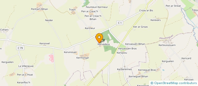 localisation de l'entreprise LES ECURIES DE KERVADEZA à PLOUMOGUER
