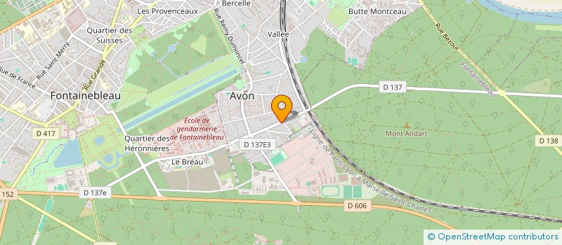 localisation de l'entreprise LES ECURIES DE LA FORET  AVON