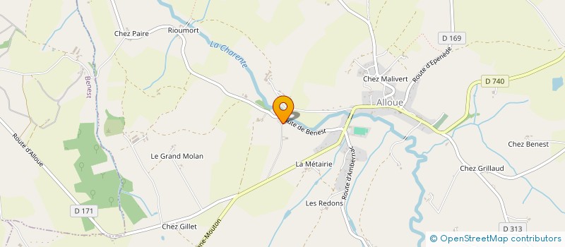 localisation de l'entreprise LES ECURIES DE LA ROCHE  ALLOUE