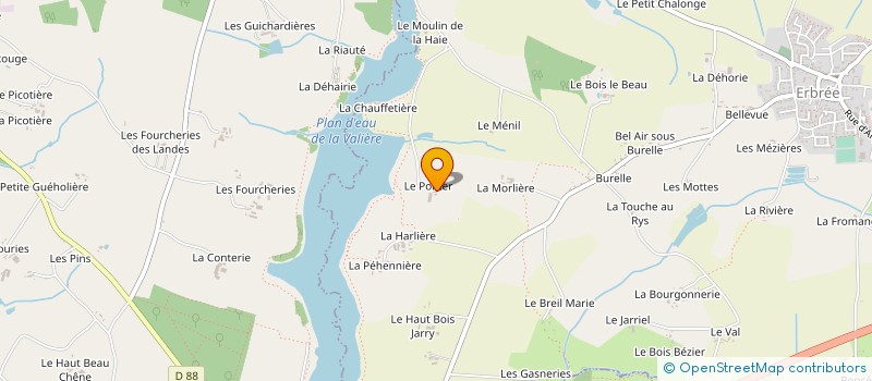 localisation de l'entreprise LES ECURIES DE LA VALIERE  ERBREE
