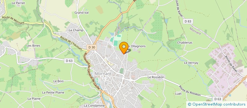 localisation de l'entreprise LES ECURIES DU ROSSEON  MORNANT