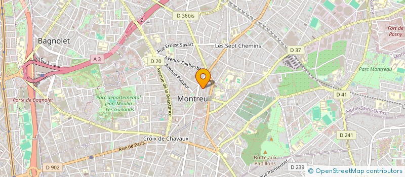 localisation de l'entreprise LES EDITIONS DE L'OEIL à MONTREUIL
