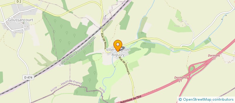 localisation de l'entreprise LES EFFERVESCENTES  VILLERS-AGRON-AIGUIZY