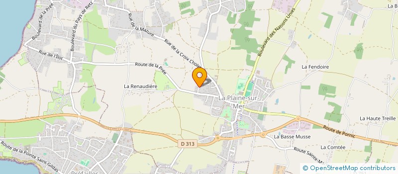 localisation de l'entreprise LES EMBRUNS à LA PLAINE-SUR-MER